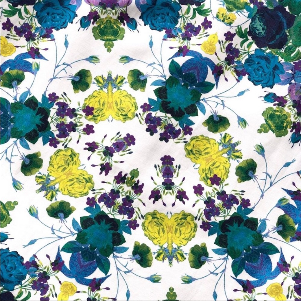 Talbots White Floral Sheath Dress with Blue and Green Print - Picture 4 of 7